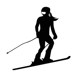 Downhill skiing silhouette, Classic style