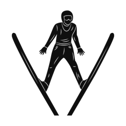 Ski jumping silhouette, Promax style