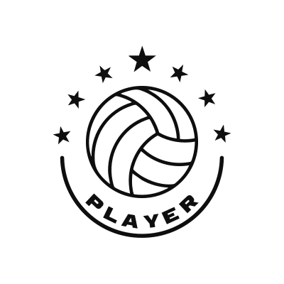 Volleyball Rounded Star Ball Logo