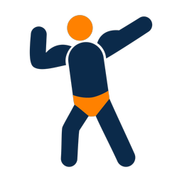 Bodybuilding 2 colored clipart, Round style