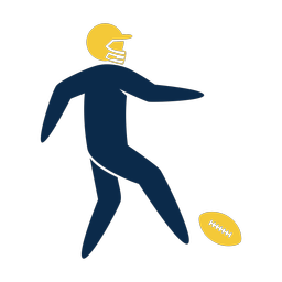 Football punter 2 colored clipart, Strike style