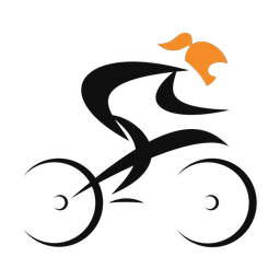 Cycling 2 colored clipart, Motion style