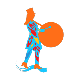 Bass drummer colorful clipart, Splash style