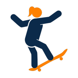 Skateboarding 2 colored clipart, Round style