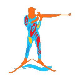 Biathlon colorful clipart, Splash style