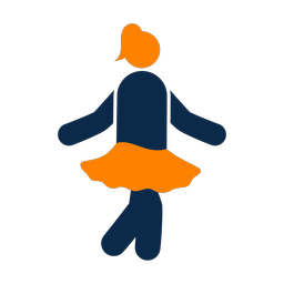 Ballet 2 colored clipart, Round style