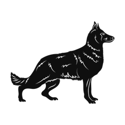 German shepherd silhouette, Promax style
