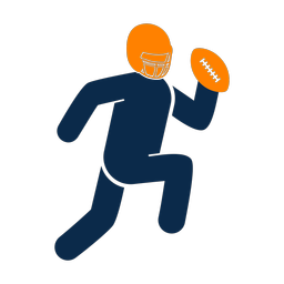 Football quarterback 2 colored clipart, Round style