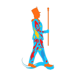 Drum major colorful clipart, Splash style
