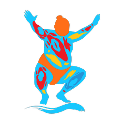 Sumo wrestling colorful clipart, Splash style