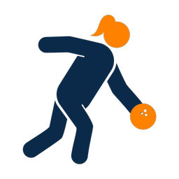 Bowling 2 colored clipart, Round style