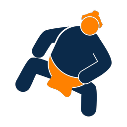 Sumo wrestling 2 colored clipart, Round style