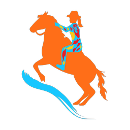 Rodeo colorful clipart, Splash style