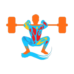 Powerlifting colorful clipart, Splash style