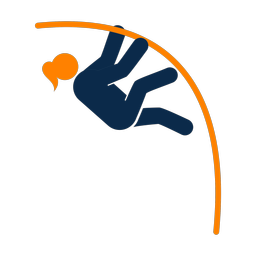 Pole vault 2 colored clipart, Round style