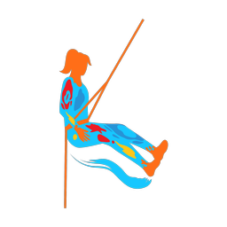 Mountain climbing colorful clipart, Splash style