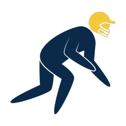 Football lineman 2 colored clipart, Strike style
