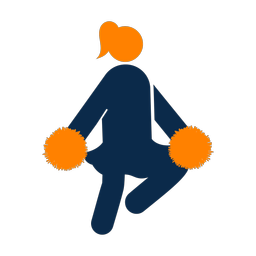 Cheerleading 2 colored clipart, Round style