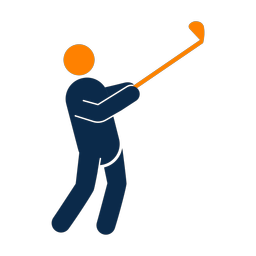 Golf 2 colored clipart, Round style
