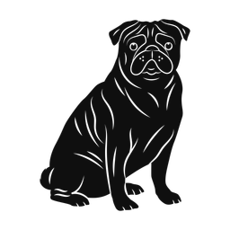 Pug silhouette, Promax style