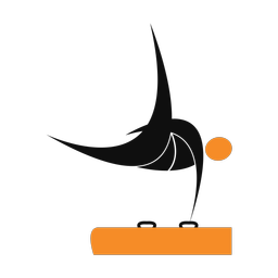 Pommel horse 2 colored clipart, Motion style
