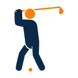 Golf 2 colored clipart, Round style