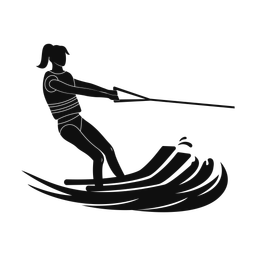 Water skiing silhouette, Promax style
