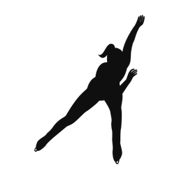 Speed skating silhouette, Classic style