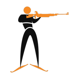 Biathlon 2 colored clipart, Motion style