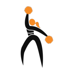 Cheerleading 2 colored clipart, Motion style