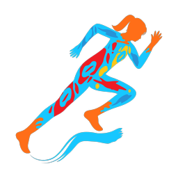 Running colorful clipart, Splash style