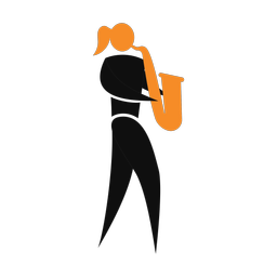 Saxophone 2 colored clipart, Motion style