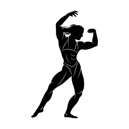 Bodybuilding silhouette, Promax style