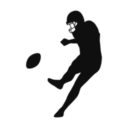 Football kicker silhouette, Classic style