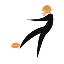Football punter 2 colored clipart, Motion style