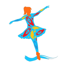 Ballet colorful clipart, Splash style
