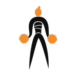 Cheerleading 2 colored clipart, Motion style