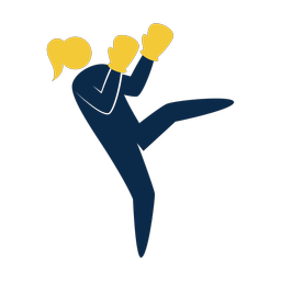Kickboxing 2 colored clipart, Strike style
