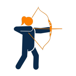 Archery 2 colored clipart, Round style