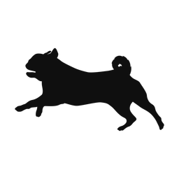 Pug silhouette, Classic style