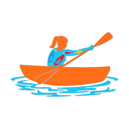 Kayaking colorful clipart, Splash style