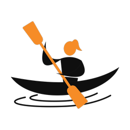 Kayaking 2 colored clipart, Motion style