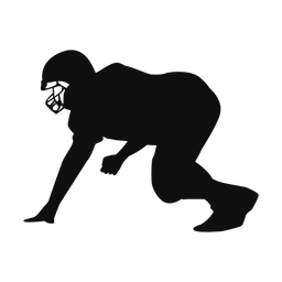 Football lineman silhouette, Classic style