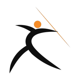 Javelin throw 2 colored clipart, Motion style