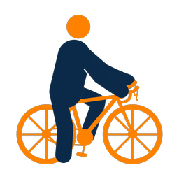 Cycling 2 colored clipart, Round style