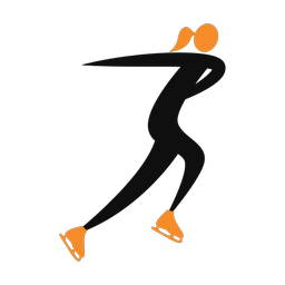Figure skating 2 colored clipart, Motion style