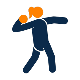 Shot put 2 colored clipart, Round style