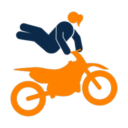 Motocross 2 colored clipart, Round style