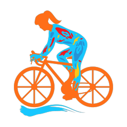 Cycling colorful clipart, Splash style