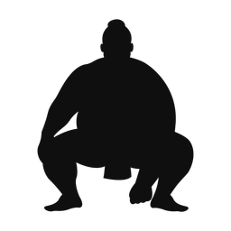 Sumo wrestling silhouette, Classic style